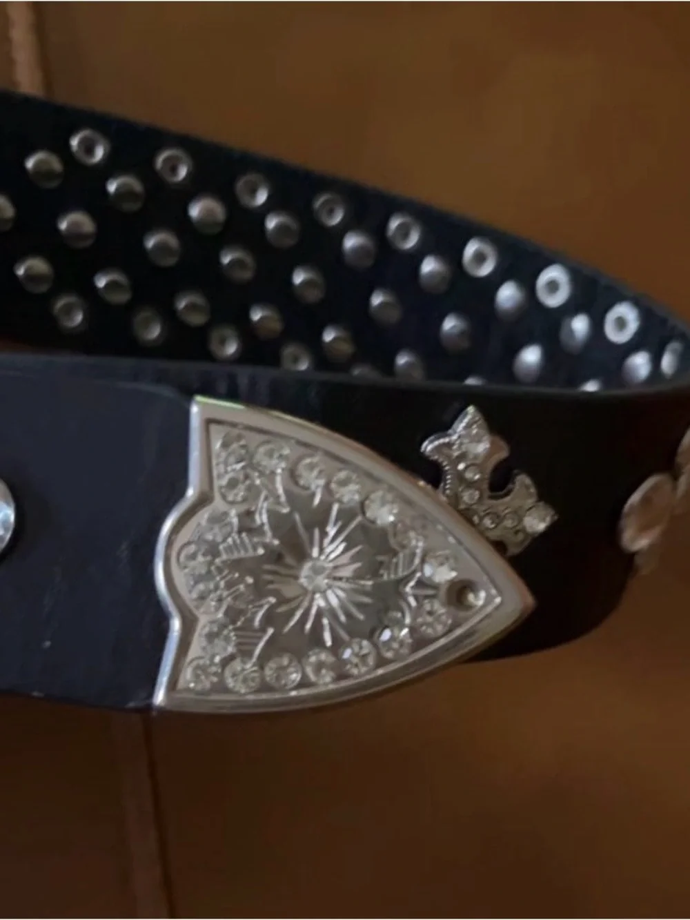 Black Crystal Western-Style Women's Belt